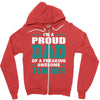 proud dad of a freaking awesome teacher. father's day gift for dad. Zipper Hoodie