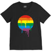 rainbow colored stripes dot running splashes V-Neck Tee