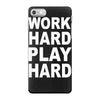 work out play hard funny iPhone 7 Case