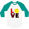 love softball 3/4 Sleeve Shirt