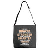 Braver Stronger Smarter Uterine Cancer Awareness Adjustable Strap Totes