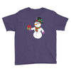 smiling snowman holding out christmas Youth Tee