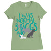 I WAS NORMAL 3 DOGS AGO Ladies Fitted T-Shirt