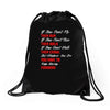 keep moving forward Drawstring Bags
