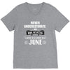 never underestimate an old man who was born in june V-Neck Tee