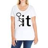 fk it funny college party Ladies Curvy T-Shirt