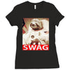 sloth astronaut swag Ladies Fitted T-Shirt