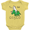 To The Disco (Unicorn Riding Triceratops) Baby Bodysuit