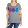 Colorful Cats Ladies Curvy T-Shirt