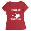 i support single moms stripper pole dancer funny saying Women's Triblend Scoop T-shirt