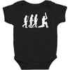 evolution of cricket white silhouette Baby Bodysuit