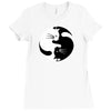 yin yang cat Ladies Fitted T-Shirt