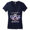 military, women's proud air force mom of her military son u Women's V-Neck T-Shirt