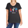 4th of July Ladies Curvy T-Shirt