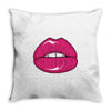lips shiny Throw Pillow