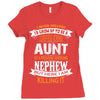 Super Cool Aunt Of A Freaking Awesome Nephew Ladies Fitted T-Shirt