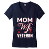 Mom Wife Veteran - Veterans Day T-Shirt Gifts Women's V-Neck T-Shirt