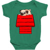snoopy parody pug w Baby Bodysuit