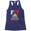 we all lift down here Racerback Tank
