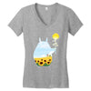 totoro sunflower Women's V-Neck T-Shirt