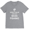 keep calm bass fishing V-Neck Tee