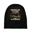 november  girl is a perfect combination of princess and warrior Baby Beanies