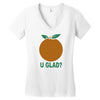 orange uglad Women's V-Neck T-Shirt