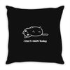 i can't adult today white logo Throw Pillow