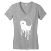 yang and yin dripping chinese symbol fashion geek samurai Women's V-Neck T-Shirt