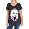 michael myers floral mask Ladies Curvy T-Shirt