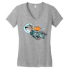 astronaut dog Women's V-Neck T-Shirt