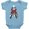 carcinoid cancer ribbon and rose Baby Bodysuit