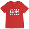 crazy lady shark V-Neck Tee