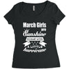 March Girls Are Sunshine Mixed With A Little Hurricane Women's Triblend Scoop T-shirt