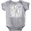 v3 eat sleep code Baby Onesie