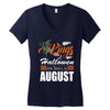 Halloween Kings Are Born In August Women's V-Neck T-Shirt