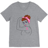 breast cancer girl power V-Neck Tee