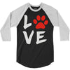love dog paw 3/4 Sleeve Shirt