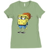 hipster spongebob squarepants Ladies Fitted T-Shirt