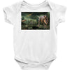 dinosaur attack Baby Bodysuit
