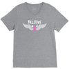 angel wing believe breast cancer V-Neck Tee