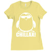 penguin chillax funny new Ladies Fitted T-Shirt