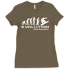 evolution of snowboarding funny Ladies Fitted T-Shirt