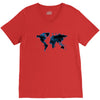 World Map Design V-Neck Tee