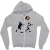 banksy kids play t.v. ball Zipper Hoodie