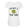 world's best sister with flowers Maternity Scoop Neck T-shirt
