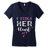 i stole her heart couple Women's V-Neck T-Shirt