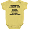 Smartass August Girl Baby Onesie