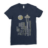 seattle skyline Ladies Fitted T-Shirt