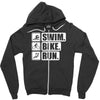 v6 swim bike run Zipper Hoodie